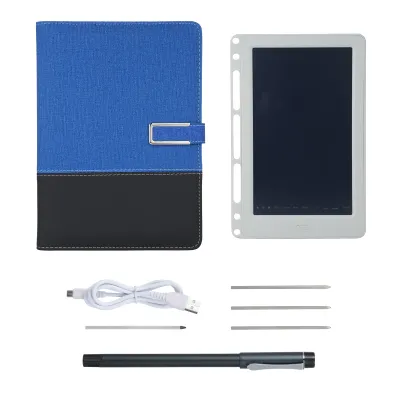 Obrázek produktu pro Chytré pero + kožený zápisník A5, plánovač + psací tablet, synchronizace v reálném čase, APP, převod hlasu na text, funkce AI, 80 stran, 6 slotů na karty v pořadači