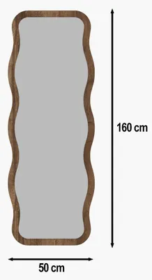 Image de Miroir en bois « Aror » - 50 x 160 cm - Marron