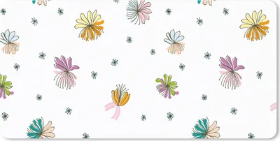 Produktbild von MuchoWow® Mauspad Mousepad Blumen - Regenbogen - Flora - Pastell - Muster 60x30 cm - Mousepads - Maus Mat - Pad - Mausunterlage - Nachhaltig