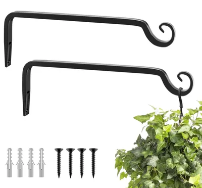Productafbeelding van Plantenhanger - Set van 2 - 25 cm - IJzer - Zwart