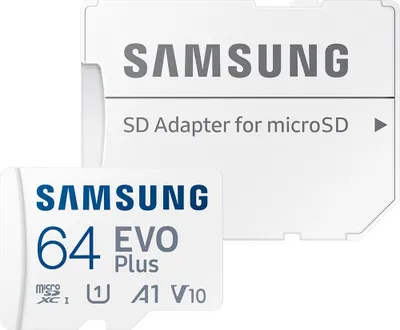 Image de Carte Mémoire MicroSD Evo Plus 64GB Class 10 - 100 MB/S + Adaptateur SD Samsung