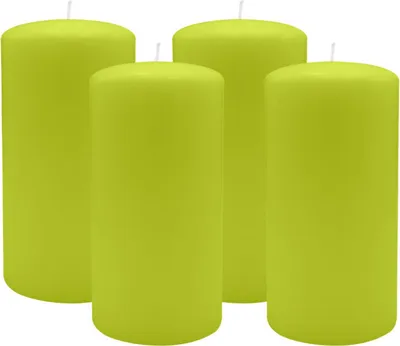 Produktbild von 4er Set Adventskranzkerzen Lime Grün Ø 80 x 150 mm