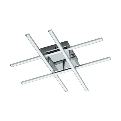 Produktbild von EGLO LED Deckenlampe Lasana 1, 4 flammige Deckenleuchte, Material: Stahl, Kunststoff, Farbe: Chrom, weiss