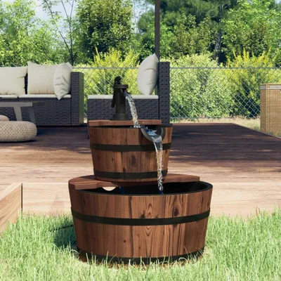 Immagine prodotto di The Living Store Fontana da giardino con pompa 44,5x44,5x58 cm in legno di abete massiccio