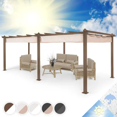 Zdjęcie produktu dla BlumfeldtPantheon Rust, altana ogrodowa, pawilon, aluminium, rury czworokątne, 3 × 6 m, 4 profile narożne, wodoodporna