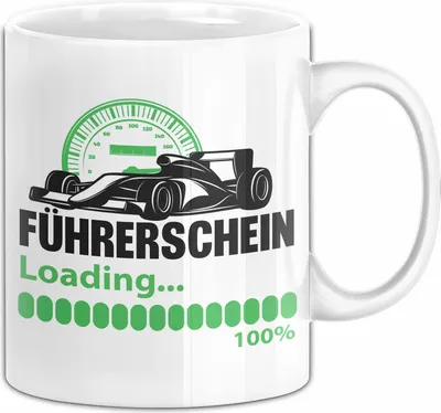 Produktbild von Führerschein Bestanden Tasse Geschenk Fahrlehrer Geschenkidee für Schüler Führerschein Loading Kaffee-Becher (Weiß)