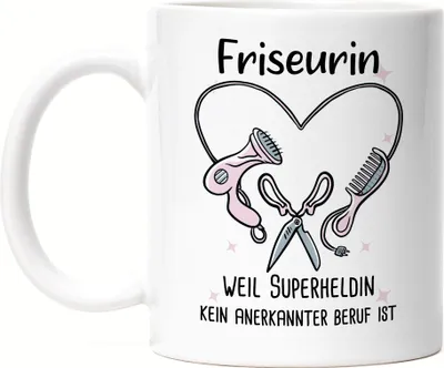 Produktbild von Friseurin Weil Superheldin Kein Anerkannter Job Ist Tasse Geschenk Danke Sagen Haarstylistin