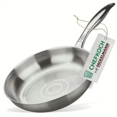 Produktbild von Fackelmann Chefkoch Bratpfanne München Ø24 cm mit Wabenboden ? aus hochwertigem Edelstahl, 23369