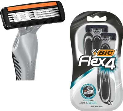 Produktbild von BIC Flex 4 Herrenrasierer, 4 Klingen, 3 Stck