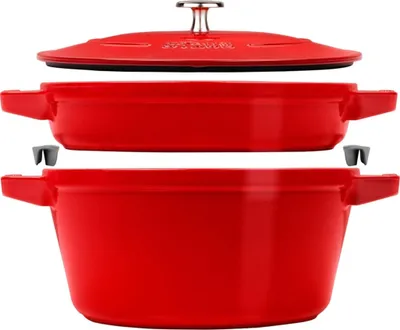 Produktbild von Staub Kochtopfset, 2-tlg | rund | Gusseisen | Kirsch-Rot