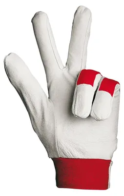 Productafbeelding van Sir Safety Naxos werkhandschoenen van varkenshuidleer, 12 paar, maat L, WIT