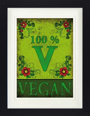 Produktbild von Kochkunst Gerahmtes Bild Mit Edlem Passepartout | Wand-Bilder | Im Bilderrahmen - 100% Vegan (40 x 30 cm)