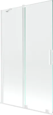 Zdjęcie produktu dla Mexen Velar parawan nawannowy 2-skrzydłowy rozsuwany 110 x 150 cm, transparent, biały - 896-110-000-01-20