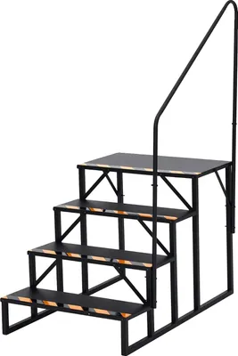 Produktbild von Treppenstufen, faltbares Design, rutschfeste Oberfläche, Schwarz