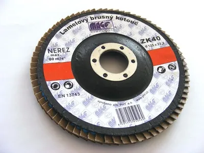 Produktbild von Fächerscheibe Schleifmopteller für Edelstahl geeignet Ø 125 x 22 mm, Körnung 60