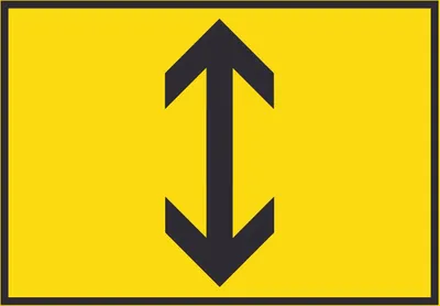 Produktbild von Richtungspfeil hoch runter Schild waagerecht schwarz gelb Pfeil A3 (297x420mm)