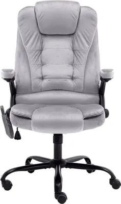 Produktbild von "im Sonderangebot"Massage-Bürostuhl/Einzelsofa 150kg,Drehstuhl - Bürostuhl/Stuhl für Schminktisch - Hellgrau Samt - 67x71x(110 - 119)cm - Bürostühle DEMöbel560246