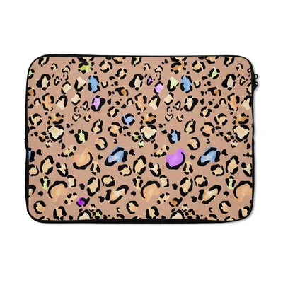 Produktbild von MuchoWow® Laptop Hülle 13 Zoll Pantherdruck - Regenbogen - Muster Laptoptasche - Laptophülle - Sleeve - Rundumschutz