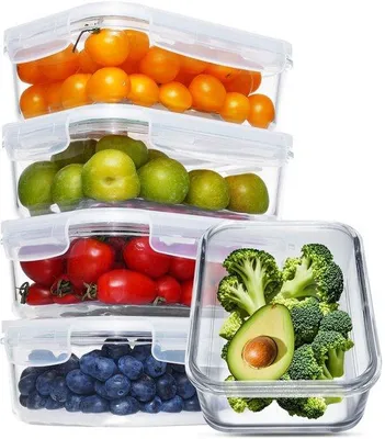 Produktbild von Gläserne Essensbehälter 5er Pack 880ml