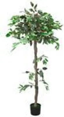 Obrázok produktu pre Umelá rastlina Umelá rastlina Benjamin Ficus Umelý strom Umelý v hrnci Plastová rastlina Houseplant ako Real Deco Interiérová dekorácia 160 cm Decovego