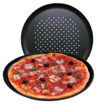 Produktbild von Pizzablech EUROHOME Backblech 33 cm Pizza Pizzaform - Rundblech Ofenblech Blech für Flammkuchen - Ofen Pizzabackform Antihaftbeschichtet