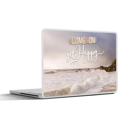 Produktbild von MuchoWow® Laptop Aufkleber Sticker Cover Sprichwörter - Zitate - 'Komm, werde glücklich' 31x22.5 cm - Laptop-Deko