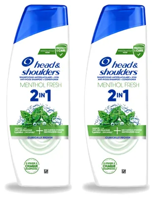 Produktbild von 2 x Head & Shoulders 2-in-1 Menthol Fresh Anti-Schuppen Shampoo 300 ml - Vorteilspackung - 2 Stücke