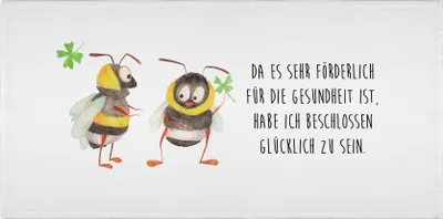 Produktbild von Mr. & Mrs. Panda 50 x 100 Handtuch Hummeln Kleeblatt - Weiß - Geschenk, Spruch schön, glücklich sein, gesichtstuch, Flauschtuch, Lustige Sprüche, 50x100, Positiv, Hummel
