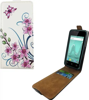 Produktbild von Handyhülle Tasche Flip für Wiko Sunny 2 Lotusblume