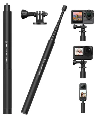 Imagen del producto de K&F CONCEPT MS07, palo para selfies de 153 cm, trípode monopie invisible con adaptador para GoPro