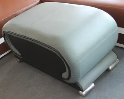 Produktbild von Ottoman Hocker XXL Big Hocker Poufa Fußhocker Lederhocker Echtes Leder