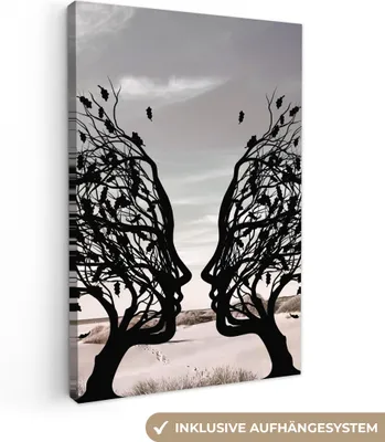 Produktbild von Leinwandbilder 60x90 cm - Moderne Gesichter, moderne Wandbilder für Wohnzimmer