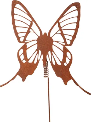 Produktbild von UNUS®  Schmetterling mit Wackelfeder Gartendeko Gartenstecker aus Edelrost Mittel