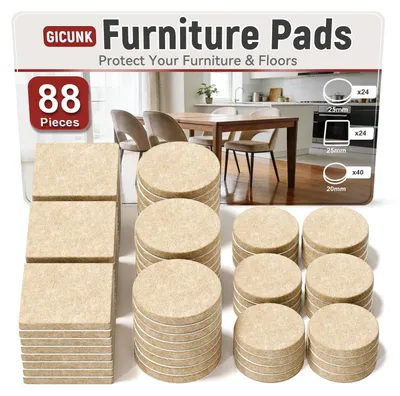 Productafbeelding van Viltdoppen stoelviltjes - 88 stuks - Zelfklevend - Beige - 25 mm en 20 mm