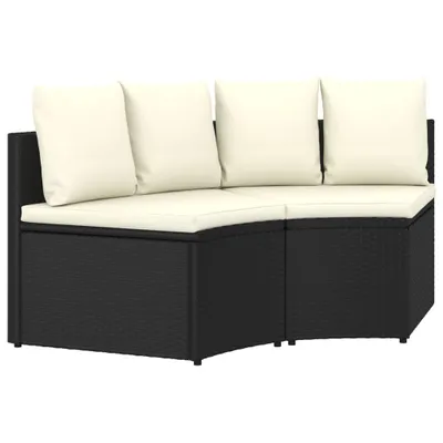 Immagine prodotto di set di divani da giardino a 2 pezzi in polyrattan nero