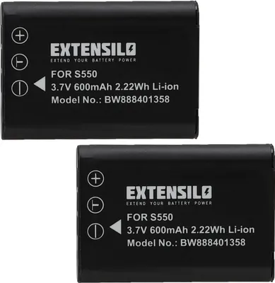 Produktbild von EXTENSILO 2x Akku Ersatz für Nikon EN-EL11 für Kamera (600 mAh, 3,7 V, Li-Ion)