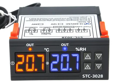 Produktbild von Digitaler Temperatur- und Feuchtigkeitsregler, Bereich: -20°C bis +80°C, 0% relative Luftfeuchtigkeit bis +100%, präzises Hygrometer und Thermometer, 110V-220V