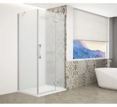 Produktbild von TRINITY CHROME Rechteckige Duschkabine 1100x900mm, Mattglas, rechts