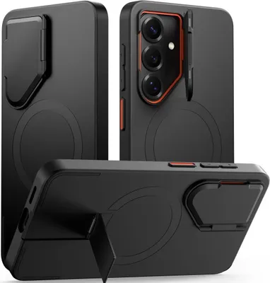 Image de Étui pour téléphone portable avec cache pour appareil photo pour Galaxy S26, Tech-Protect Polyamide Aura avec MagSafe, noir
