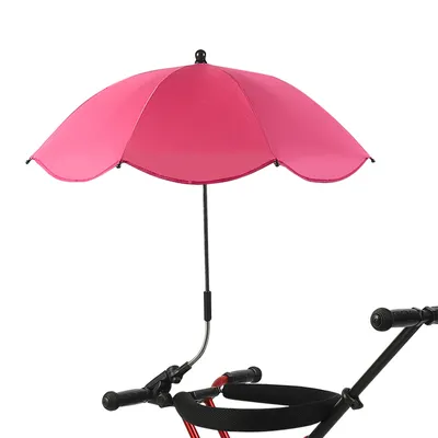 Produktbild von Stuhlschirm mit Klemme, tragbarer Sonnenschirm für Terrasse und Kinderwagen, rosarot