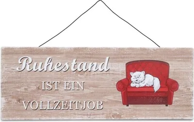 Produktbild von Wandbild 40x15cm mit Spruch: Ruhestand ist ein Volltimejob , Blechschild