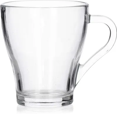 Produktbild von Tasse Becher mit Henkel aus GLAS 270 ml Kaffeebecher Teebecher
