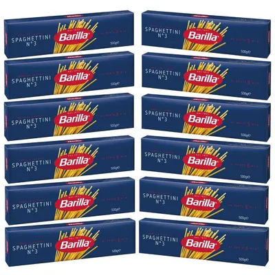 Image de Barilla Spaghettini numéro 3 pâtes de blé dur 500g pack de 12