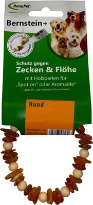 Produktbild von Bernsteinkette Zecken- und Flohhalsband für Hunde - XXL