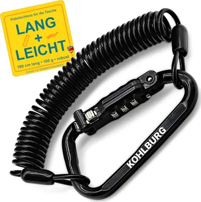 Productafbeelding van Kabelslot 180 cm - Extra lang cijferslot voor tas en kinderwagen