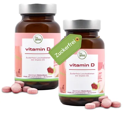 Produktbild von for you vitamin D - Lutschtabletten Doppelpack