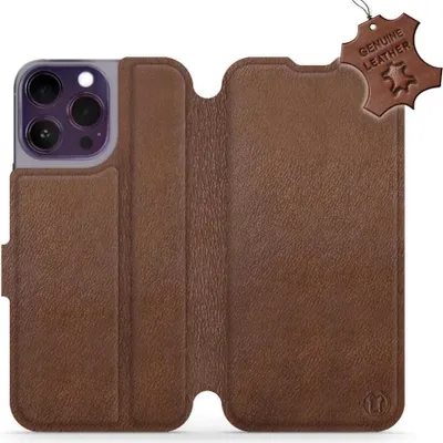 Produktbild von Echtleder Handyhülle für iPhone 14 Pro Max, Mobiwear Leather, Braun