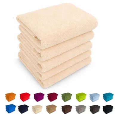 Produktbild von 400g/m² Handtücher 50x100 Badetücher 100% Baumwolle Frottee Nr 02 creme