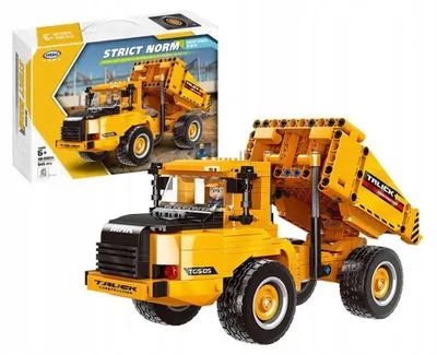 Immagine prodotto di Camion ribaltabile in mattoncini da costruzione 545 pezzi – kit veicolo da cantiere con cassone basculante e ruote sterzanti, dai 3 anni