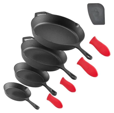 Obrázok produktu pre 4-dielna súprava liatinových panvíc - Panvice Panvice na varenie - 155/205/260/305 mm Súprava liatinových panvíc